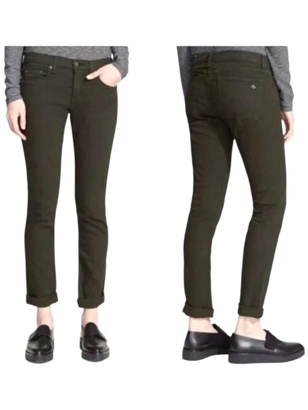 Rag & Bone‎ Jeans Women 28 Aged Dark Olive Green Skinny Leg Ankle The Dre Pants